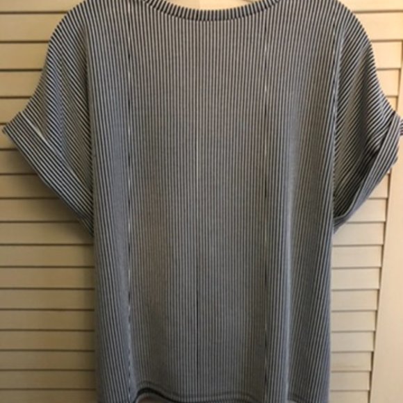 Express Tie Front Soft Striped Top M - Picture 2 of 11
